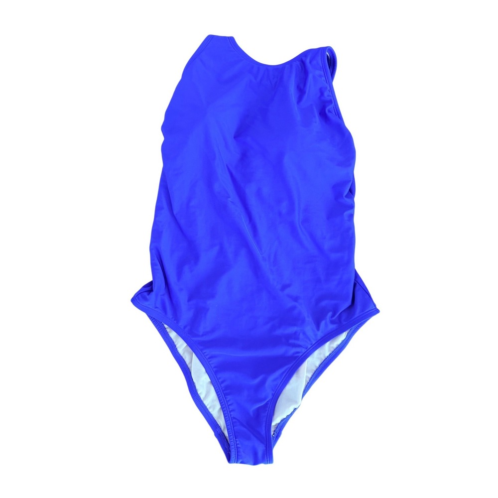 Kona‎ Sol Womens Cobalt Blue High Neck Open Back One Piece Swimsuit Size M
